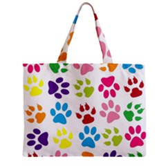 Paw Print Paw Prints Background Zipper Mini Tote Bag by Wegoenart