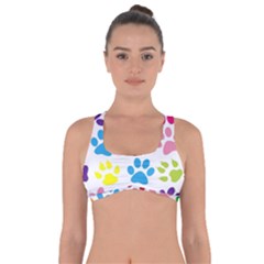 Paw Print Paw Prints Background Got No Strings Sports Bra by Wegoenart