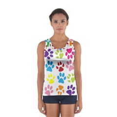 Paw Print Paw Prints Background Sport Tank Top  by Wegoenart