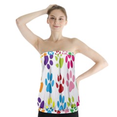 Paw Print Paw Prints Background Strapless Top by Wegoenart