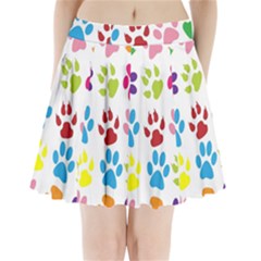 Paw Print Paw Prints Background Pleated Mini Skirt by Wegoenart