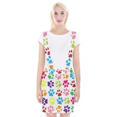 Paw Print Paw Prints Background Braces Suspender Skirt