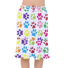 Paw Print Paw Prints Background Mermaid Skirt by Wegoenart