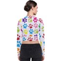 Paw Print Paw Prints Background Zip Up Bomber Jacket View2