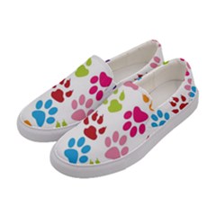 Paw Print Paw Prints Background Women s Canvas Slip Ons by Wegoenart