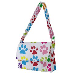 Paw Print Paw Prints Background Full Print Messenger Bag by Wegoenart