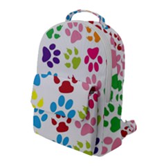 Paw Print Paw Prints Background Flap Pocket Backpack (large)