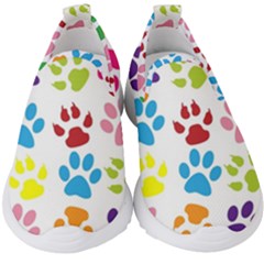 Paw Print Paw Prints Background Kids  Slip On Sneakers