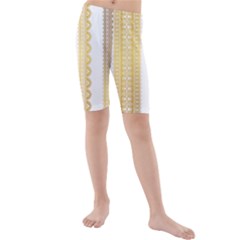 Lace Gold Euclidean Vector Kids  Mid Length Swim Shorts by Wegoenart