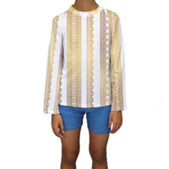 Lace Gold Euclidean Vector Kids  Long Sleeve Swimwear by Wegoenart