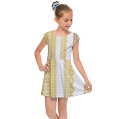 Lace Gold Euclidean Vector Kids Cap Sleeve Dress by Wegoenart