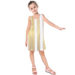 Lace Gold Euclidean Vector Kids  Sleeveless Dress by Wegoenart