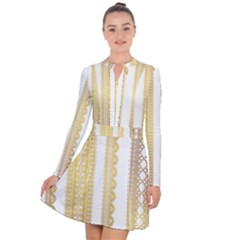 Lace Gold Euclidean Vector Long Sleeve Panel Dress by Wegoenart