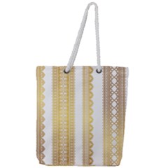 Lace Gold Euclidean Vector Full Print Rope Handle Tote (Large)