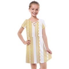 Lace Gold Euclidean Vector Kids  Cross Web Dress by Wegoenart