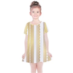 Lace Gold Euclidean Vector Kids  Simple Cotton Dress by Wegoenart