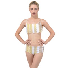 Lace Gold Euclidean Vector Layered Top Bikini Set by Wegoenart