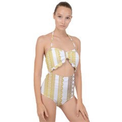 Lace Gold Euclidean Vector Scallop Top Cut Out Swimsuit by Wegoenart