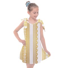 Lace Gold Euclidean Vector Kids  Tie Up Tunic Dress by Wegoenart