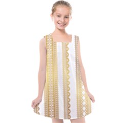 Lace Gold Euclidean Vector Kids  Cross Back Dress by Wegoenart