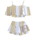 Lace Gold Euclidean Vector Kids  Off Shoulder Skirt Bikini View2