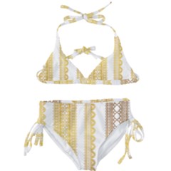 Lace Gold Euclidean Vector Kids  Classic Bikini Set by Wegoenart