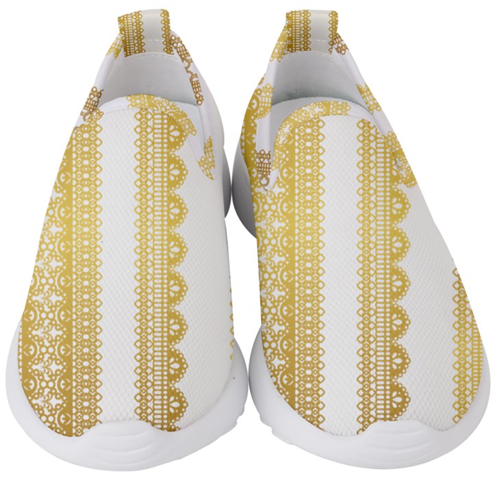 Lace Gold Euclidean Vector Kids  Slip On Sneakers