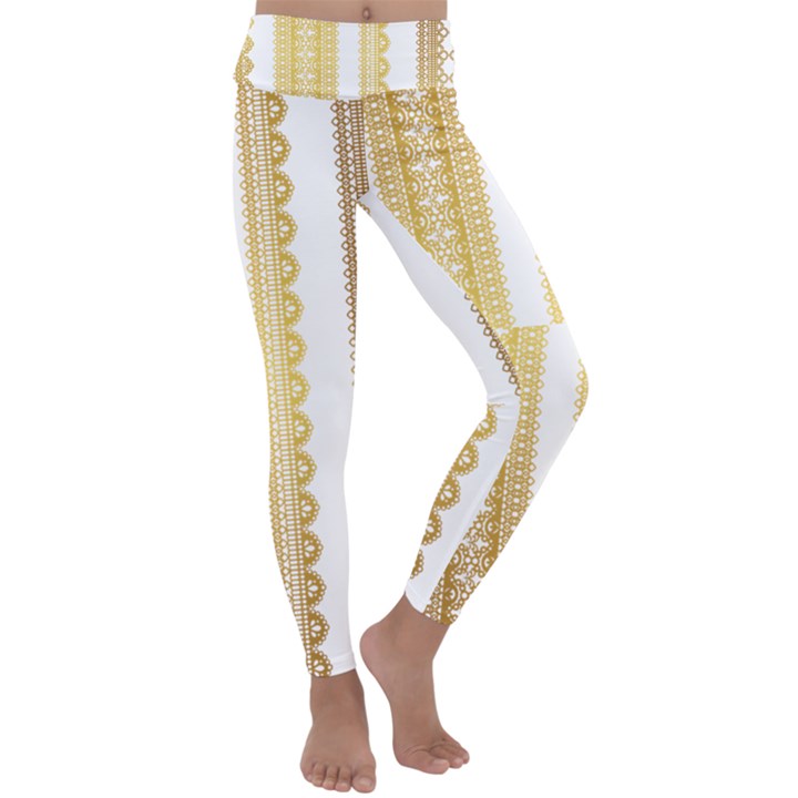 Lace Gold Euclidean Vector Kids  Lightweight Velour Classic Yoga Leggings