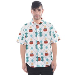 Geometric Patterns Pattern Candles Lights Men s Short Sleeve Shirt