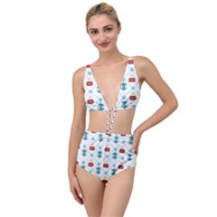 Geometric Patterns Pattern Candles Lights Tied Up Two Piece Swimsuit