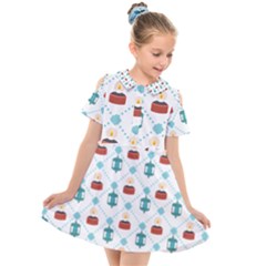 Geometric Patterns Pattern Candles Lights Kids  Short Sleeve Shirt Dress