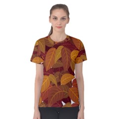 Leaves Pattern Women s Cotton Tee