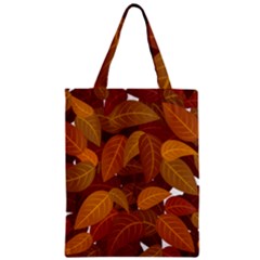 Leaves Pattern Zipper Classic Tote Bag