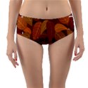 Leaves Pattern Reversible Mid-Waist Bikini Bottoms View1