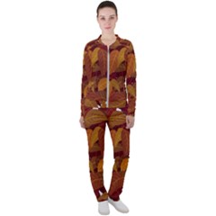 Leaves Pattern Casual Jacket And Pants Set