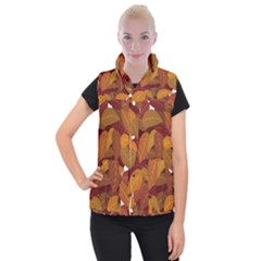 Leaves Pattern Women s Button Up Vest by Wegoenart