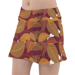 Leaves Pattern Tennis Skirt