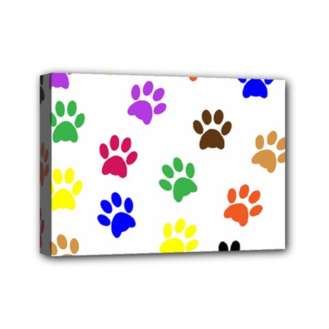 Pawprints Paw Prints Paw Animal Mini Canvas 7  X 5  (stretched)