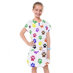 Pawprints Paw Prints Paw Animal Kids  Drop Waist Dress