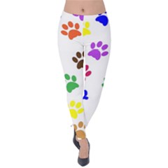 Pawprints Paw Prints Paw Animal Velvet Leggings by Wegoenart