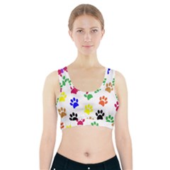 Pawprints Paw Prints Paw Animal Sports Bra With Pocket