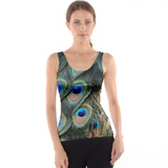 Peacock Feathers Bird Colorful Tank Top by Wegoenart