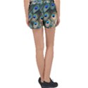 Peacock Feathers Bird Colorful Women s Velour Lounge Shorts View2