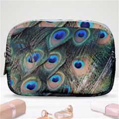 Peacock Feathers Bird Colorful Make Up Pouch (small) by Wegoenart