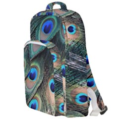 Peacock Feathers Bird Colorful Double Compartment Backpack