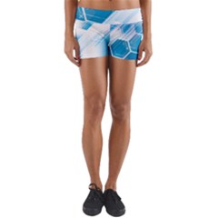 Hexagon Euclidean Vector Gradient Del  Blue Color Science And Technology Yoga Shorts by Wegoenart