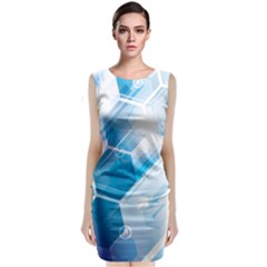 Hexagon Euclidean Vector Gradient Del  Blue Color Science And Technology Classic Sleeveless Midi Dress by Wegoenart