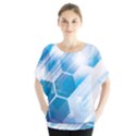 Hexagon Euclidean Vector Gradient Del  Blue Color Science And Technology Batwing Chiffon Blouse View1