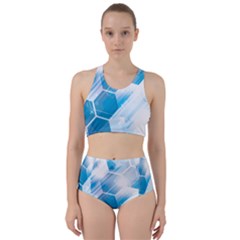 Hexagon Euclidean Vector Gradient Del  Blue Color Science And Technology Racer Back Bikini Set by Wegoenart