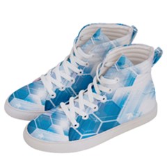 Hexagon Euclidean Vector Gradient Del  Blue Color Science And Technology Women s Hi-top Skate Sneakers